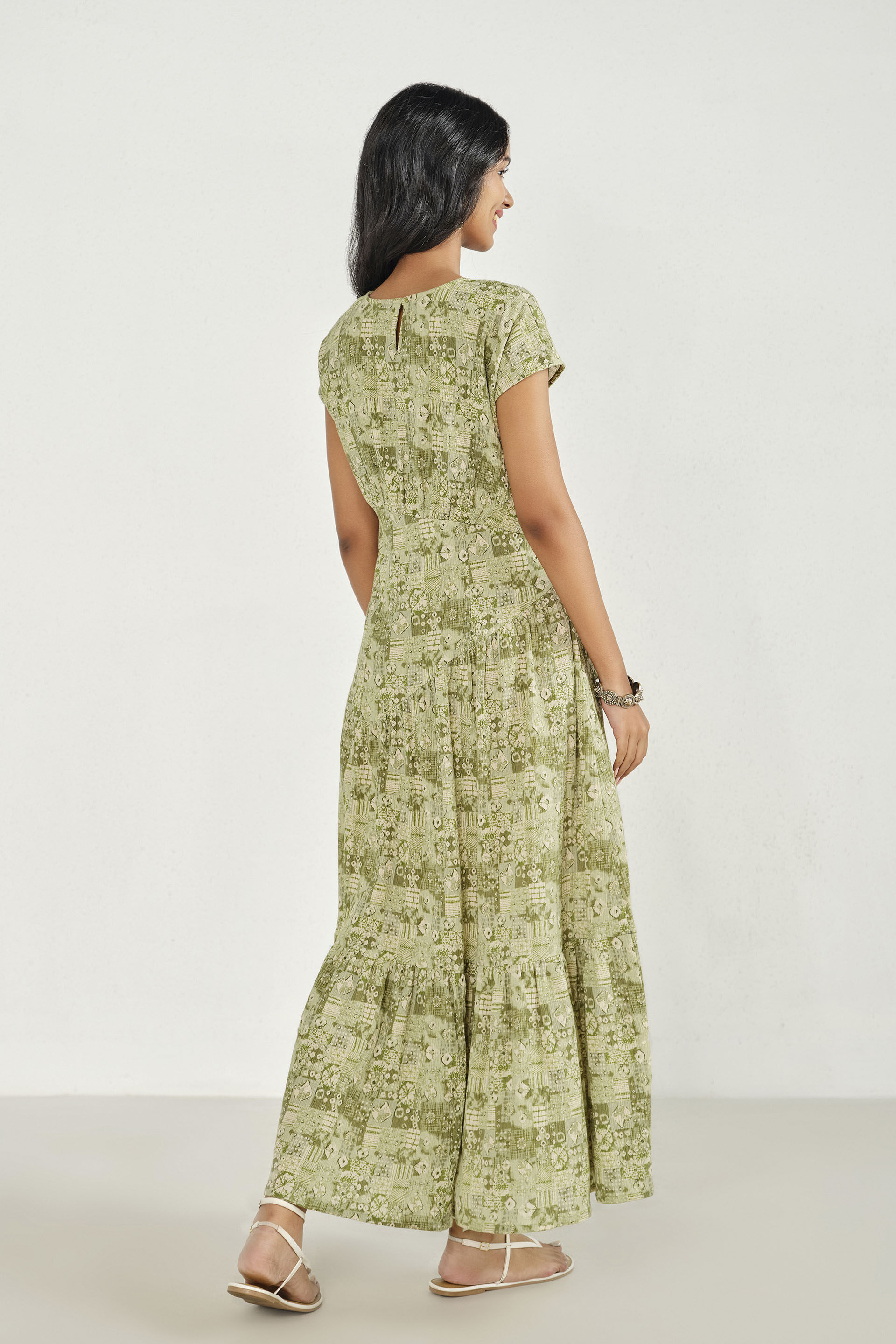 Soha Sage Tiered Maxi Dress, Sage Green, image 6